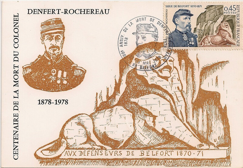 Belfort CPM 1878 1978 Lion Centenaire Denfert 1