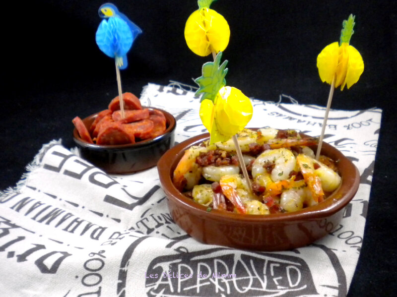Une recette de tapas gambas au chorizo 3