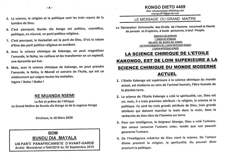 LA SCIENCE CHIMIQUE DE L'ETOILE KAKONGO EST DE LOIN SUPERIEURE A LA SCIENCE CHIMIQUE DU MONDE MODERNE ACTUEL a