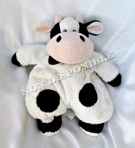 Doudou Peluche Vache Blanc Et Noir ABC Kimbaloo