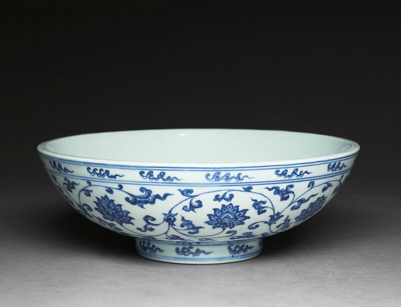 Blue-and-white bowl with lotus scrolls, Ming Dynasty, Xuande Period (1426 - 1435)