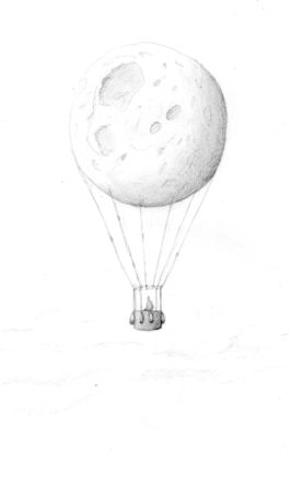 surréalisme lune montgolfière