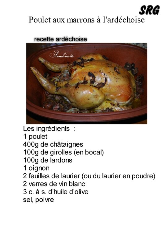 poulet aux marrons à l'ardéchoise (page 1)