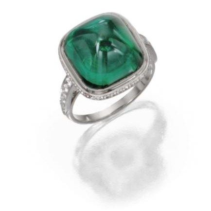 Platinum__Emerald_and_Diamond_Ring