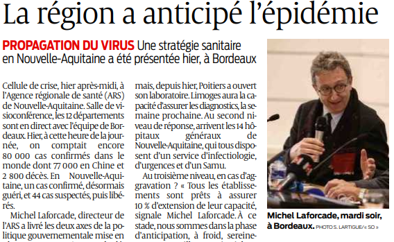 2020 02 27 SO La Région a anticipé l'épidémie