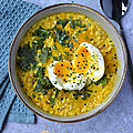 Golden <b>porridge</b> {Kale, miso & oeuf mollet} #glutenfree #vapeur 