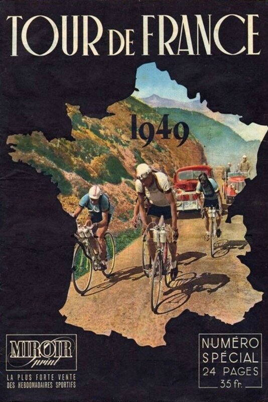 Affiche Tour de France 1949 Miroir Sprint