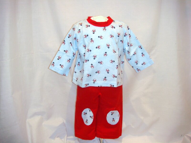 Pyjama 18-24 mois bonhomme de neige face