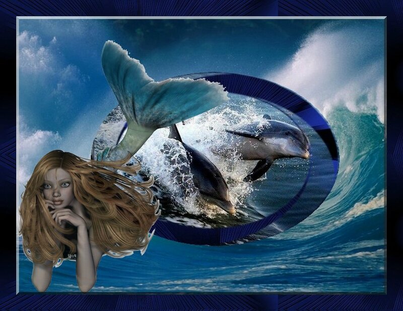sirene et dauphins ds cercle