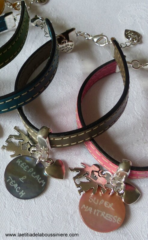 Bracelet de maîtresse, de nounou, de bbsitter (cuir) - 22 €