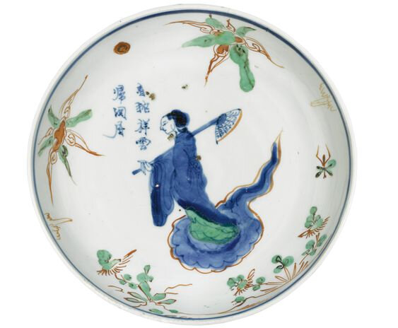 A 'wucai' 'Immortal' dish, Tianqi mark and period (1621-1627)