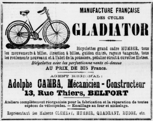 1894 11 08 Fabriquant Cycles 13 rue Thiers Le Ralliement R