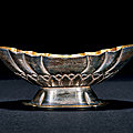 A 'mandarin ducks' <b>parcel</b>-<b>gilt</b> <b>silver</b> bowl, Tang dynasty (618-907)
