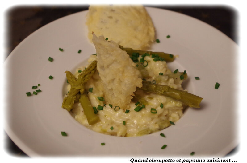 risotto aux asperges et au gorgonzola, tuile au parmesan-6887
