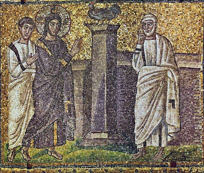 Pierre, Jésus, le coq