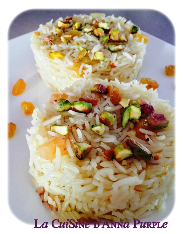 riz pilaf pistaches et raisins secs blonds - LA CUISINE DANNA PURPLE (2)