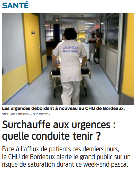 2022 04 16 SO Santé Surchauffe aux urgences quelle conduite tenir