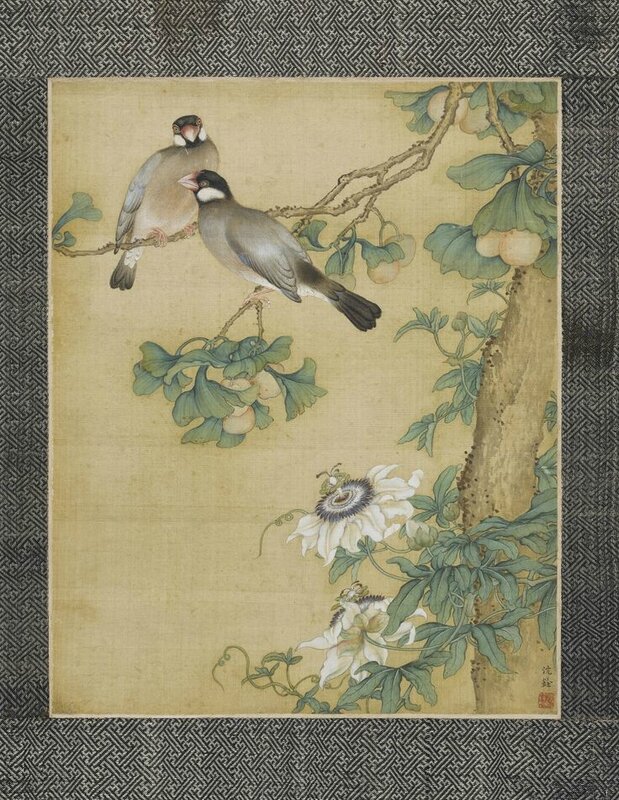 Two Imperial bird paintings by Shen Quan, Qing dynasty, Qianlong period (1)