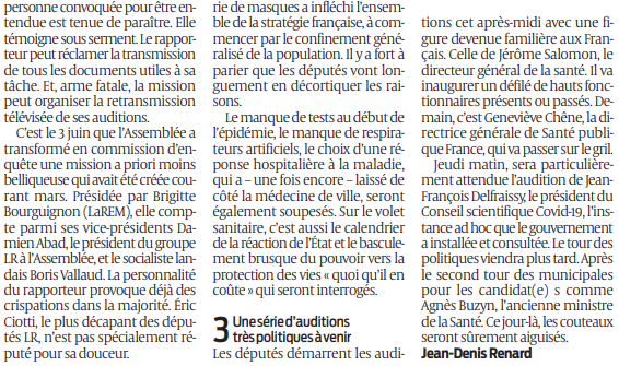 2020 06 16 SO Les enjeux de l'enquête parlementaire sur la gestion de la crise du Covid2