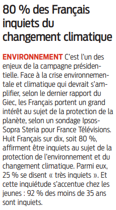2022 03 04 SO 80 pour cent des français inquiets du changement climatique