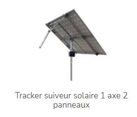 Tracker suiveur solaire 1 axe 2 panneaux