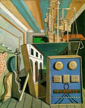 De_Chirico___Metaphysical_Interior_with_Biscuits