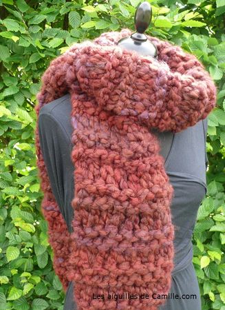 Echarpe doudou brun 3