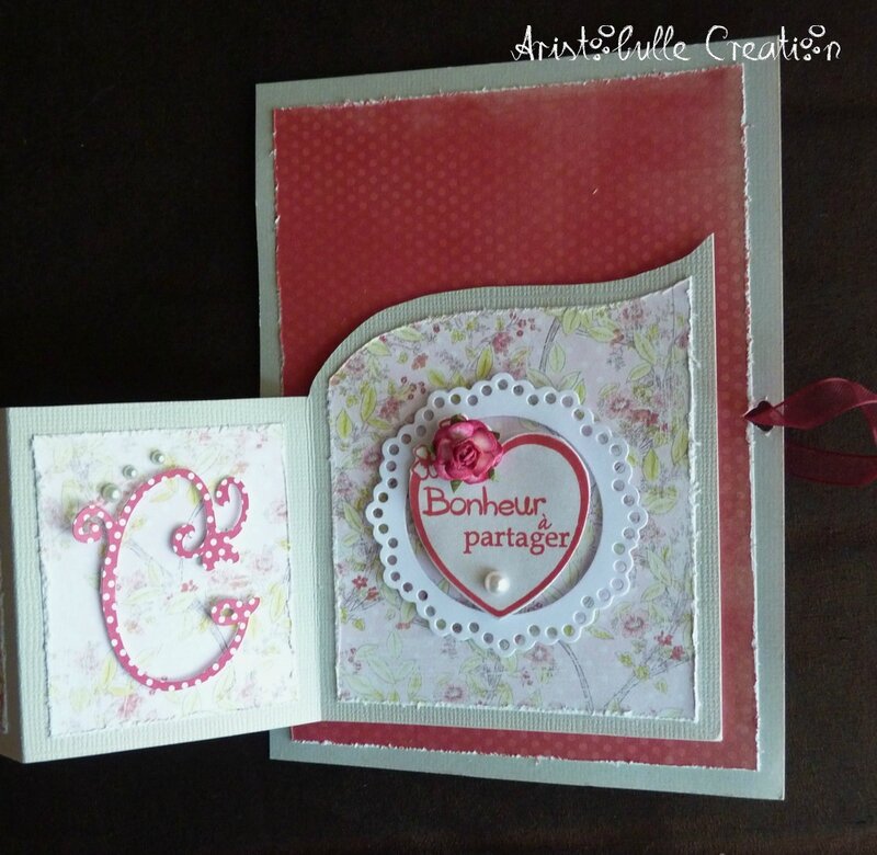 Carte mariage romantique porte-chèque - face droite