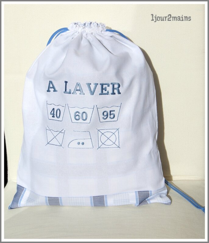 sac linge sale carreaux