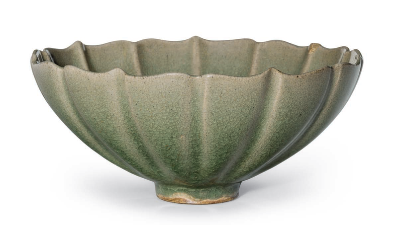 A rare green Jun bracket-lobed bowl, Northern Song-Jin dynasty, 12th-13th century