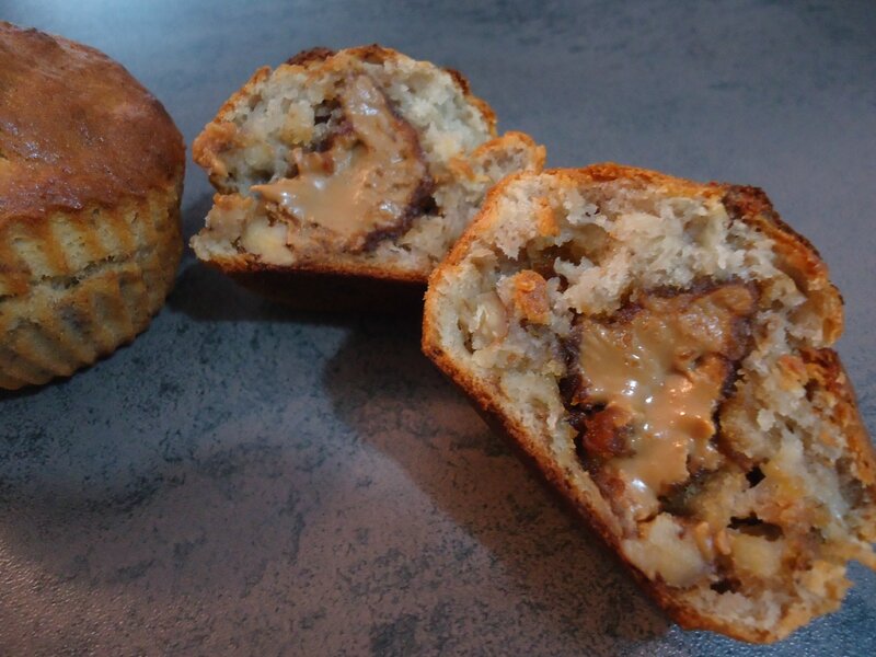 muffins banane, noix et coeur spéculoos 2