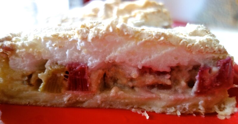 tarte à la rhubarbe meringuée T.M. en coupe