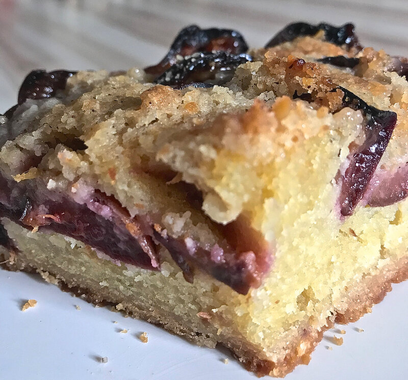 tarte aux quetsches crème d'amandes et streusel