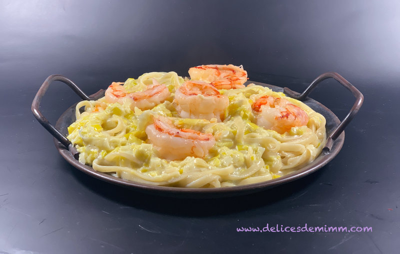 Linguine aux scampis et aux poireaux 5