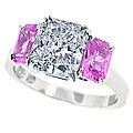 <b>Radiant</b> <b>Cut</b> <b>Diamond</b> And Pink Sapphire Ring