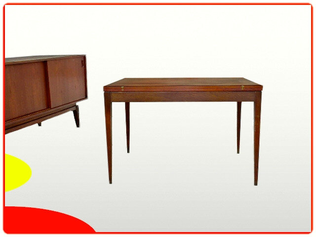 Table portefeuilles teck 1960 scandinave vintage