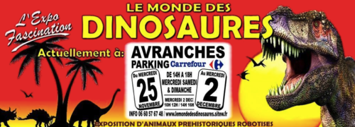 le monde des dinosaures Avranches supermarché Carrefour 2015