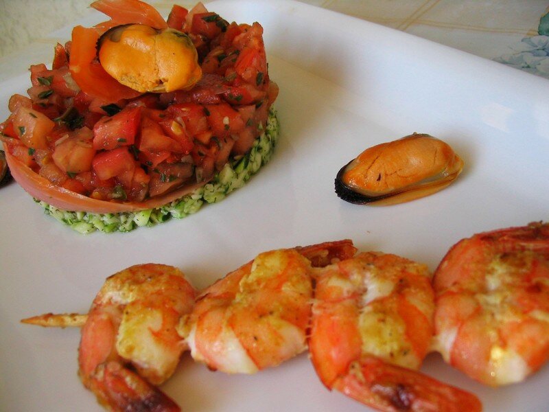 Tartare de tomates et de courgettes