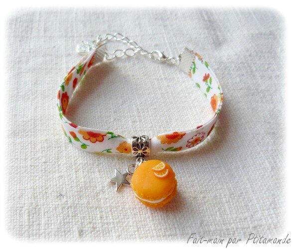 Bracelet macaron orange (2)