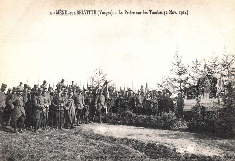 Ménil-sur-Belvitte, prière sur les tombes, 2 nov 1914