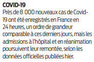 2020 09 16 SO Plus de 8000 nouveaux cas de covid