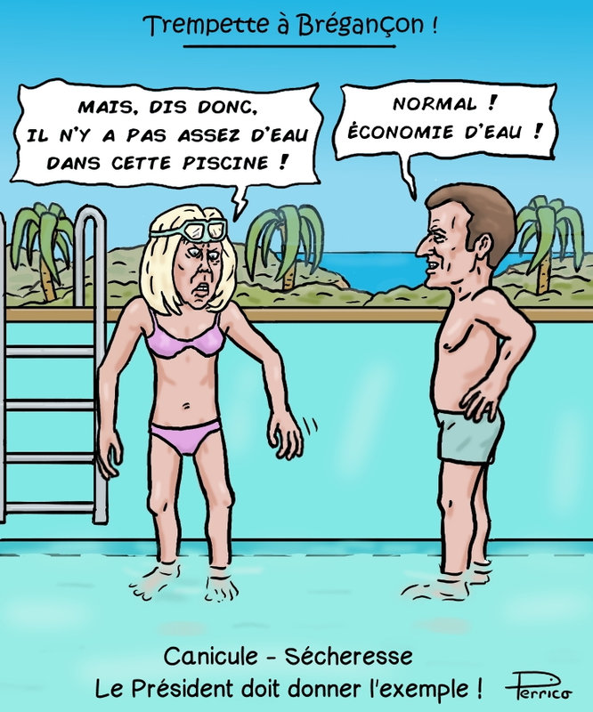 Macron et sa piscine - 16 août 2022