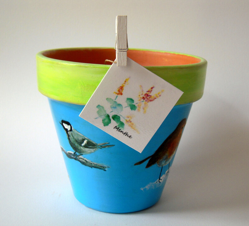 Etiquettes tisanes sur pot