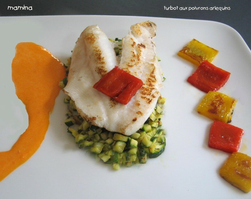  TURBOT AUX POIVRONS ARLEQUINS 