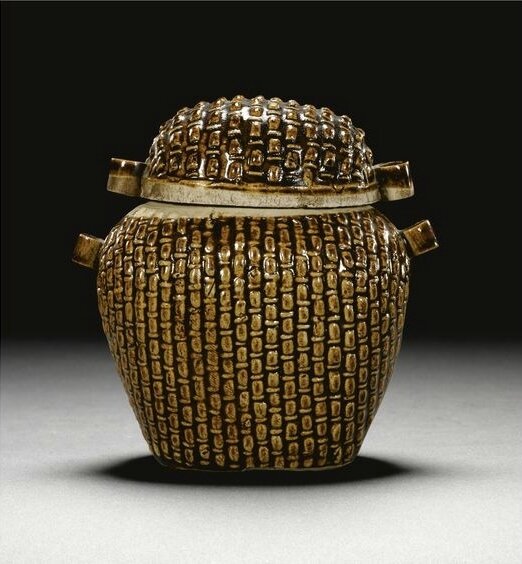 A rare 'basket-weave' jar and cover, Song dynasty (960-1279)