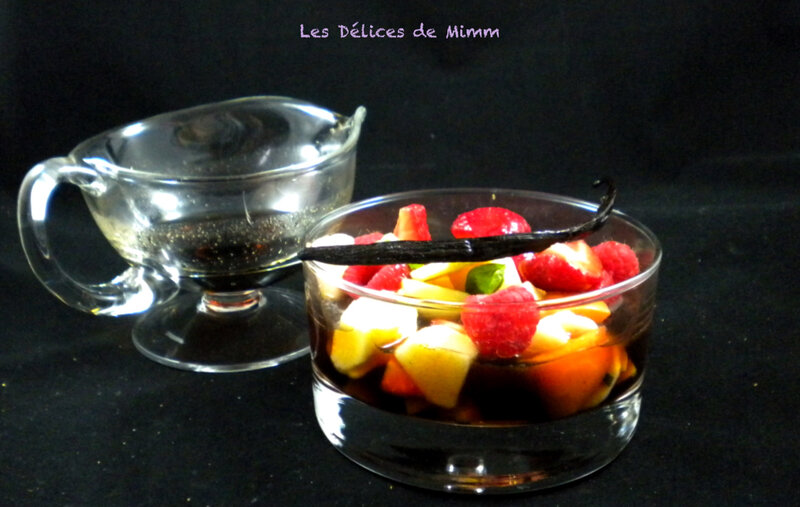 Sirop vanillé pour salade de fruits d’été