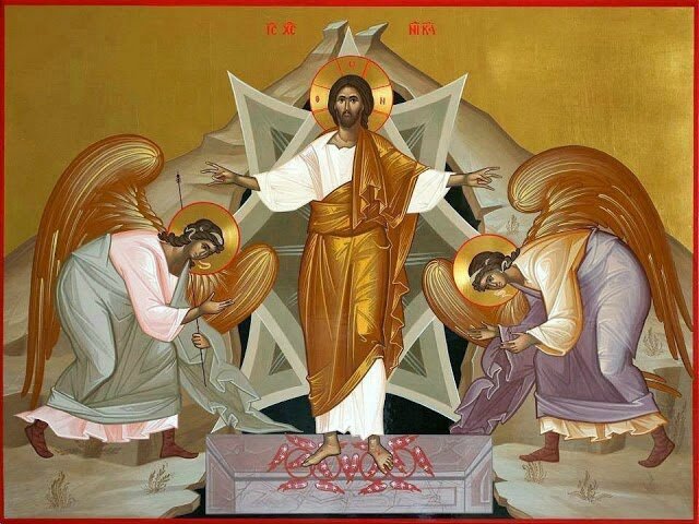 Christ entre deux chérubins, resurrection, symbolisme de l'Arche d'alliance