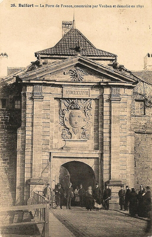 Belfort CPA Porte de France démolie 1891