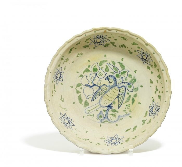 Plate with parrot and lotus, Vietnam, Annam, Late 15th century