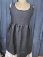 Robe-tunique EGLANTINE en lin noir (3)